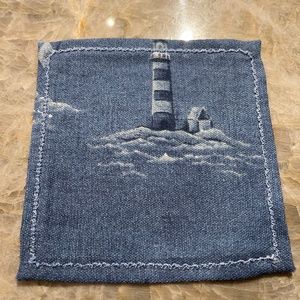 Set of 8 Cloth Napkins, Sailboat Blue Fabric, 5.25"